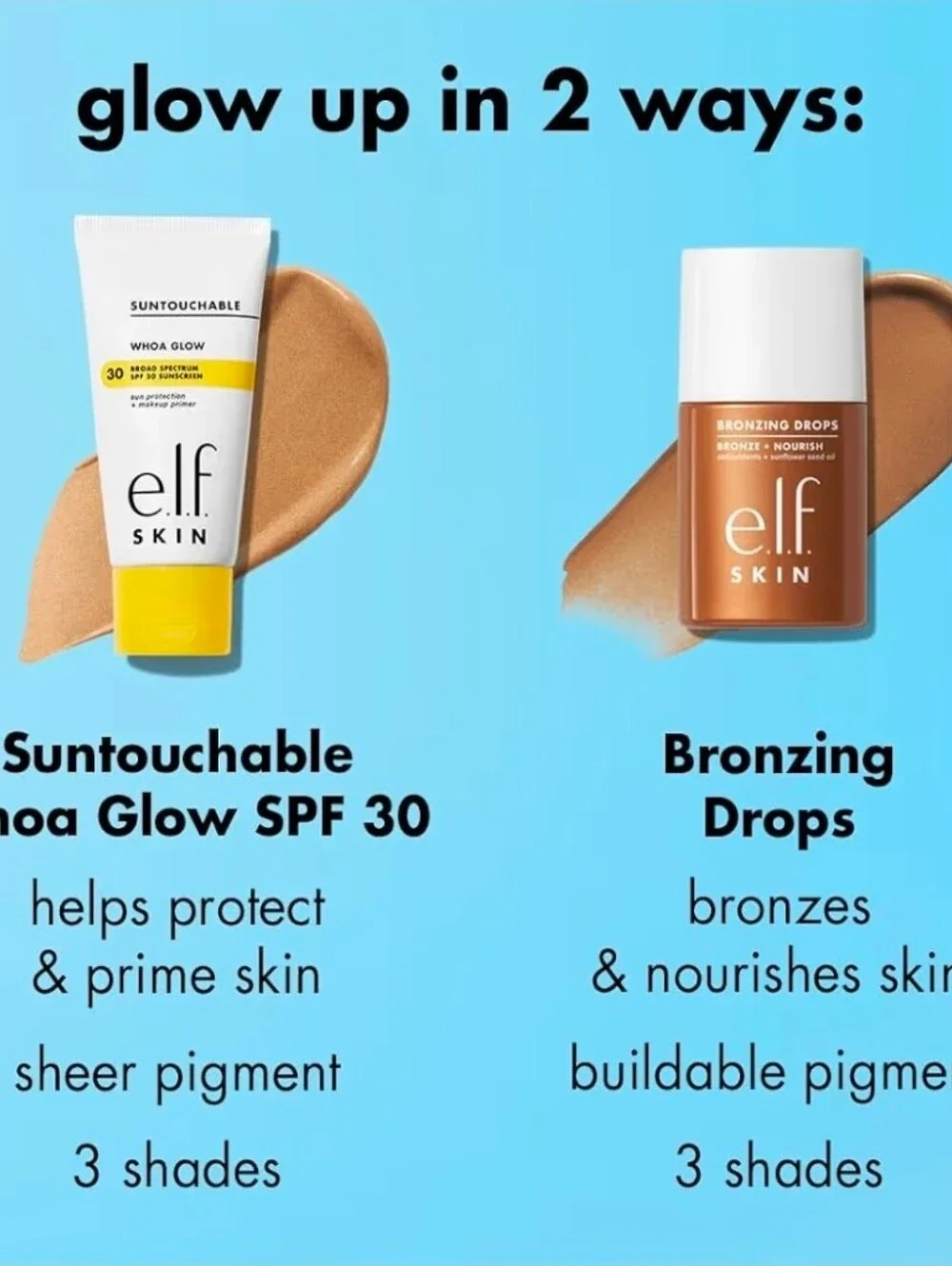 Elf Bronzer Drops, Ioni Glow Drops, Mattifying & Dewy Mist BNIB